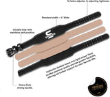 Weight Lifting Belt Gym 4” Padded Lumbar Back Support  Powerlifting Bodybuilding Fitness Strength Deadlift Workout Squats Exercise