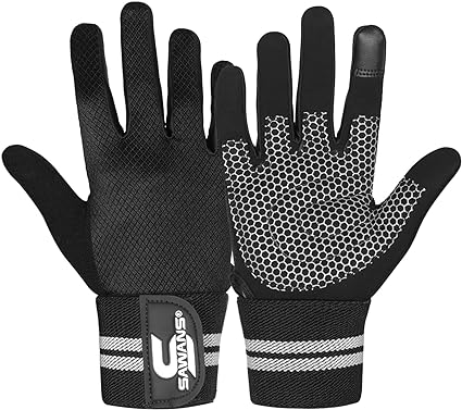SAWANS Weight Lifting Gloves Gym Workout Fitness Fingerless Gloves Full Finger Touchscreen for Man And Women