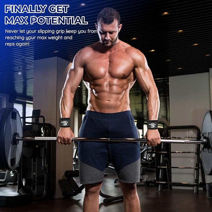 Lifting Hooks Non-Slip Coated Heavy Duty Solid Steel Neoprene Thick Padded Weight Lifting Gym Straps Deadlifts