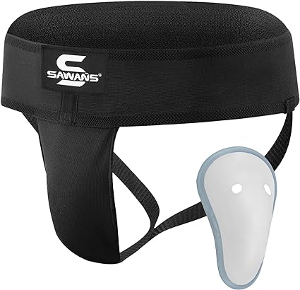 SAWANS Boxing Groin Guard Cup Kickboxing MMA Abdominal Protector Men Sweat-absorbent Ventilated Adjustable Underwear Taekwondo Sparring Groin Protector Jockstrap Jiu Jitsu BJJ Protection