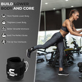 SAWANS Ankle Straps for Cable Machine Attachments Gym Ankle Cuffs with Neoprene Padding Adjustable Glute Kickback Workouts Booty Hip Abductors Leg Curls Exercise for Men and Women