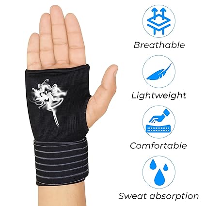 SAWANS Wrist Brace Elastic Adjustable Wrist Support with Strap Compression Relieves Wrist Pain Tendonitis Ideal for Sprains Injury or Sports Use for Men and Women, Right & Left Pack of 2