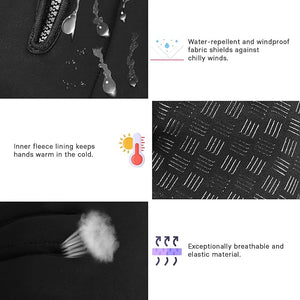 SAWANS Cycling Gloves Bike Thermal Winter Running Gloves for Men Women Non-slip Touch Screen Warm Winter Outdoor Zipper Gloves Adjustable Driving