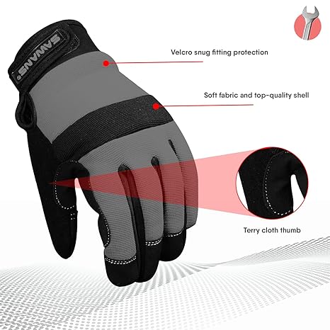 Safety Work Gloves Gardening Working Gloves Mens Women Mechanic Construction Utility Flexible Padded Palm Protection