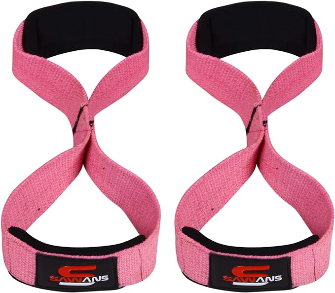 Lifting Straps Padded Grip Figure 8 Wrist Straps Weight Heavy Duty Double Loop Body building Non Slip Deadlift Support Strong Cuffs Powerlift ting