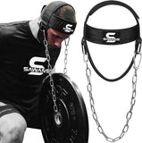 SAWANS Neck Trainer Neck Harness for Weight Sports Neck Stretcher Weight Lifting Belt Head Trainer Men Neck Back Pain Adjustable Head Harness Fitness, Bodybuilding, Strength Training