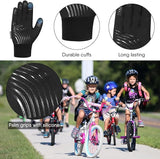 Kids Cycling Gloves Sports Winter Thermal Boys Girls Children Windproof Anti-slip Touchscreen Gloves
