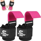 Lifting Hooks Non-Slip Coated Heavy Duty Solid Steel Neoprene Thick Padded Weight Lifting Gym Straps Deadlifts