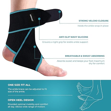 Ankle Support Brace Adjustable Ankle Brace Compression Wrap for Men Women Injury Recovery Weak Ankles Sports Running
