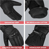 Motorbike Motorcycle Gloves Leather Hard Knuckles Thinsulate Windproof Waterproof Protection Winter Summer
