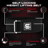 Self-Locking Weight Lifting Belt for Men and Women Fitness Premium Functional Gym belt Powerlifting Deadlift Olympic Lifts and Squats Athletes Training Workout