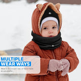 SAWANS Winter Neck Warmer Windproof Thermal Lined Black Scarf Soft Warm Neck Gaiter Double Layer Cycling Ski Snood Scarves Face Cover for Winter Men Women Sports Motorbike Motorcycle