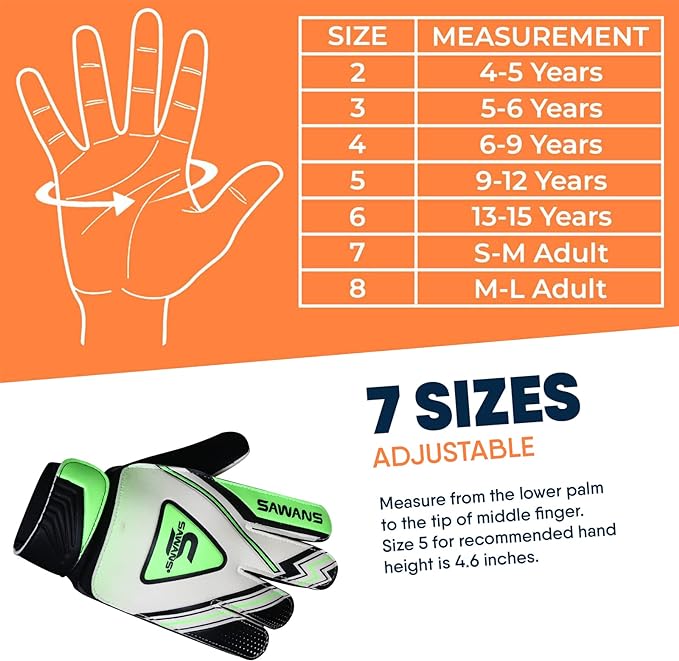 Football Goalkeeper Gloves Boys Kids Children Youth Adult Soccer Goalie Protection Goal Keeping Gloves