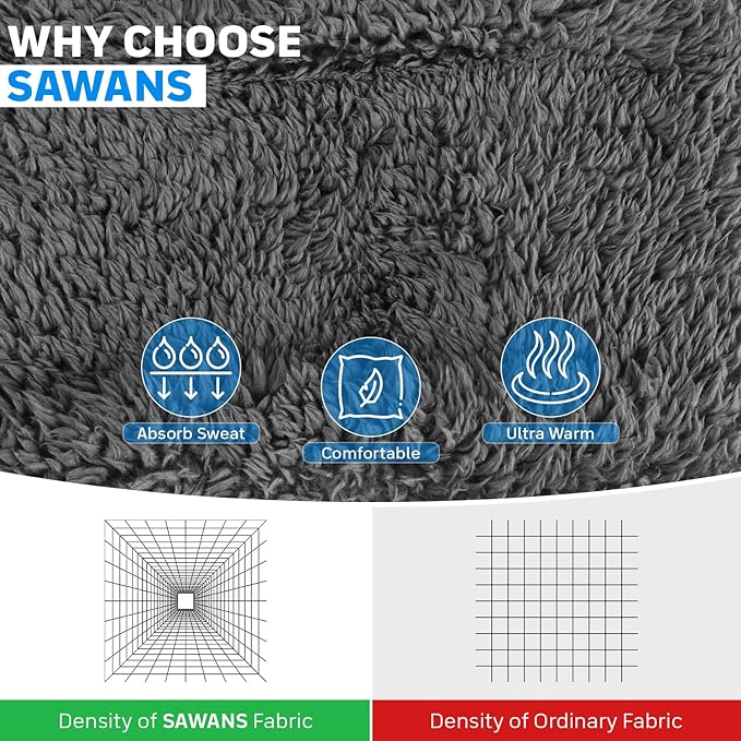 SAWANS Winter Neck Warmer Windproof Thermal Lined Black Scarf Soft Warm Neck Gaiter Double Layer Cycling Ski Snood Scarves Face Cover for Winter Men Women Sports Motorbike Motorcycle