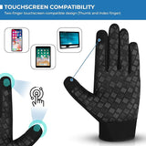 SAWANS Cycling Gloves Bike Thermal Winter Running Gloves for Men Women Non-slip Touch Screen Warm Winter Outdoor Zipper Gloves Adjustable Driving
