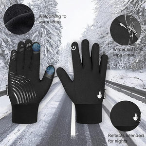 Kids Cycling Gloves Sports Winter Thermal Boys Girls Children Windproof Anti-slip Touchscreen Gloves