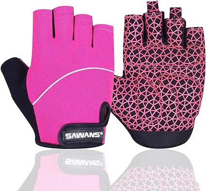 Gel Cycling Gloves Fingerless Padded Mountain Bike Bicycle Gloves Anti-slip Gym MTB Half Finger Reflective Biking