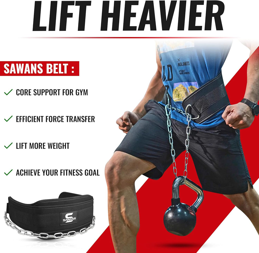 Dip Belt with 36 Inches Heavy Duty Bodybuilding Weight Lifting Dip Steel Chain for Pull Ups Exercise Gym Workout Powerlifting