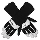SAWANS Long Gardening Gloves Leather Men Women Durable Goatskin Garden Gloves Forearm Protection