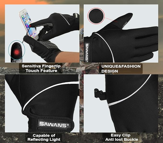 Cycling Gloves Winter Ladies Men Women Touchscreen Windproof Thermal Outdoor Anti-slip Gel Padded Mountain Bike Bicycle Gloves