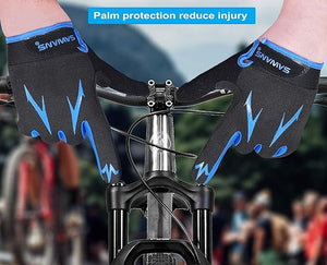 SAWANS Cycling Gloves Full Finger Mountain Bike Gloves Padded Breathable Biking Gloves for Men Women Camping Cycling Running