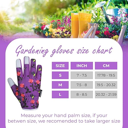 SAWANS Leather Gardening Gloves Ladies Mens Women Thorn Proof Rigger Garden Safety Working Gloves Multipurpose Breathable Construction Gardening Gifts (Purple, S (Pack of 1))