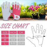 SAWANS Leather Gardening Gloves for Women/Men Ladies Working Gloves Thorn Proof Rigger Garden Gloves Safety work gloves Gardening Gifts Multipurpose (Pink, M (Pack of 1))