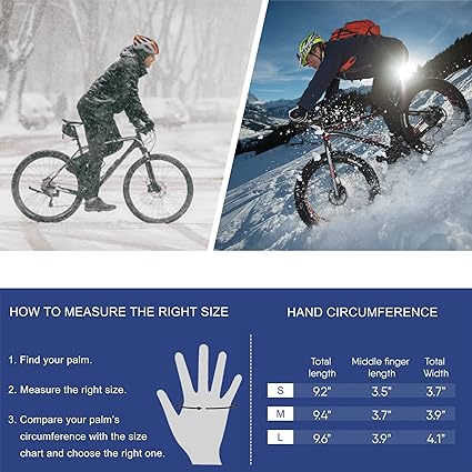Winter Cycling Running Warm Gloves Men Women Touchscreen Thermal Windproof Anti Slip Driving Sports Outdoor Bike Gloves Hiking Ski Climbing Riding Walking