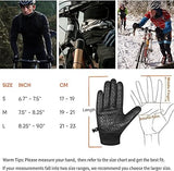 SAWANS Mens Cycling Gloves Thermal Winter Warm Gloves Touchscreen Adjustable Windproof Anti-Slip Women Shock Padded Bicycle Biking Gloves Outdoor Running Hiking