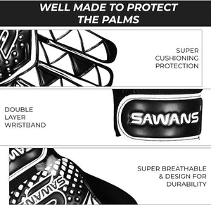 SAWANS Football Goalkeeper Gloves For Boys kids Children Youth Training Gloves Soccer Goalie Goalkeeping Wrist Protection Grip Palms Adults Men