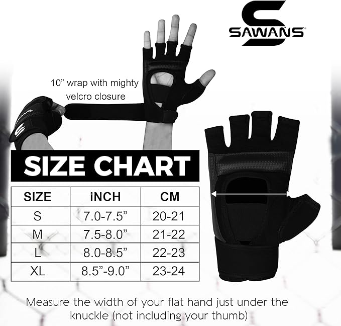 SAWANS Boxing Gloves Men Women Boxing Gloves Grappling Gloves Lightweight Karate Gloves Taekwondo Half Finger Kickboxing Sparring Martial Arts Muay Thai