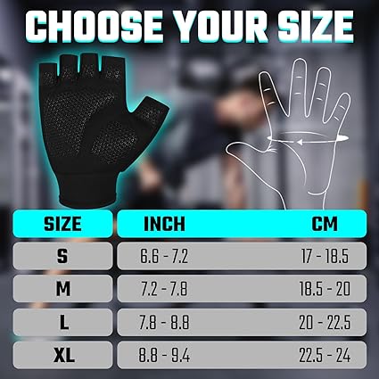 SAWANS Gym Weight Lifting Gloves Fitness Workout Padded Palm Protection Non-Slip Silicone Grip for Men and Women Training Breathable Exercise Cycling