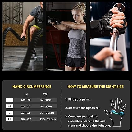 SAWANS Weight Lifting Gloves Gym Workout Fitness Wrist Wrap Support Men Women Fingerless Gloves Full Finger Touchscreen Padded Non Slip Palm Bodybuilding Training Grip