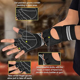 SAWANS Weight Lifting Gloves Gym Workout Fitness Wrist Wrap Support Men Women Fingerless Gloves Full Finger Touchscreen Padded Non Slip Palm Bodybuilding Training Grip
