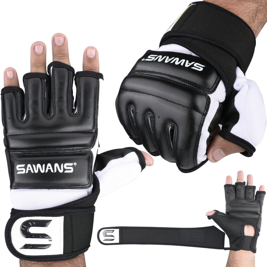 Leather MMA Boxing Gel Gloves Body Combat Punch Bag Training Martial Art