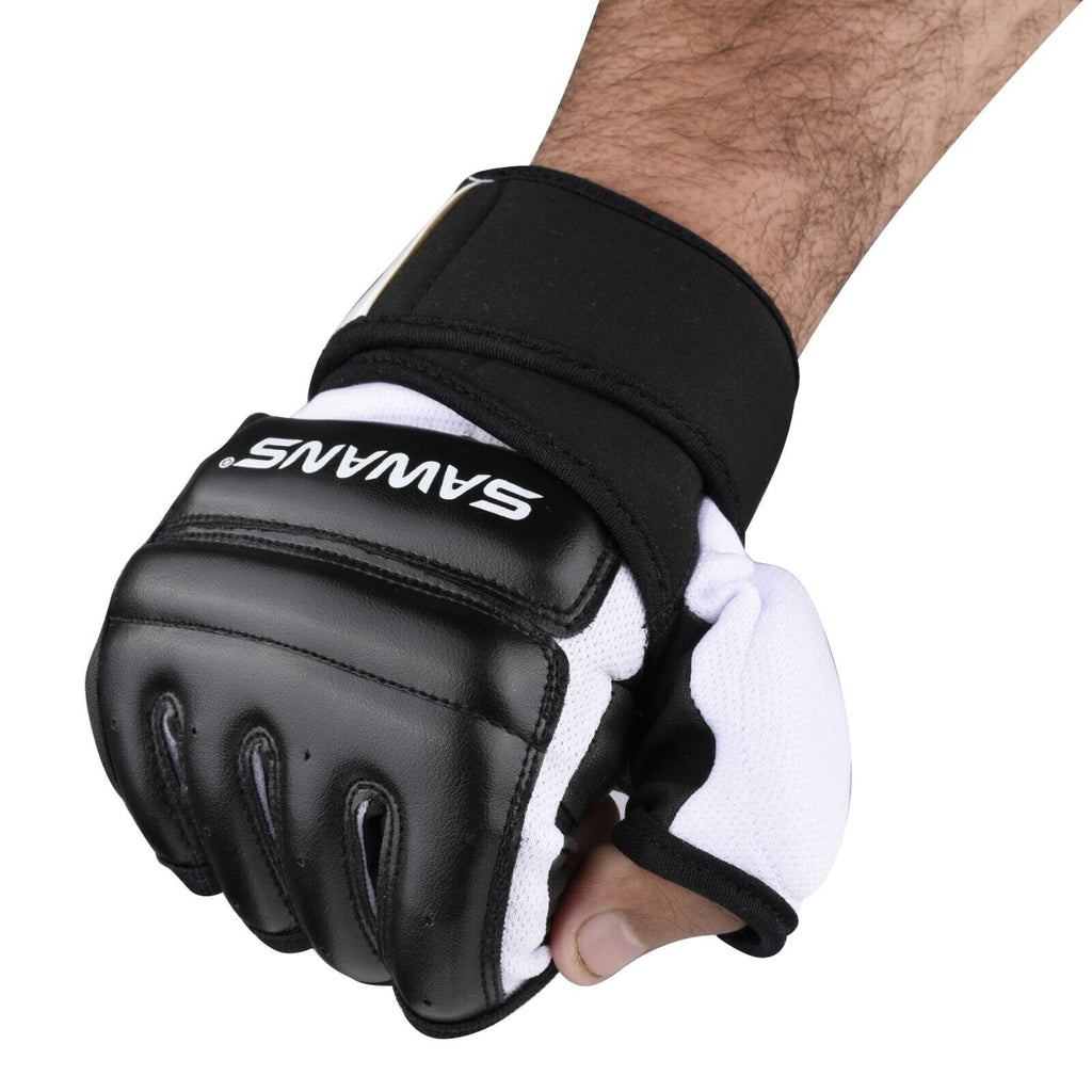 Leather MMA Boxing Gel Gloves Body Combat Punch Bag Training Martial Art