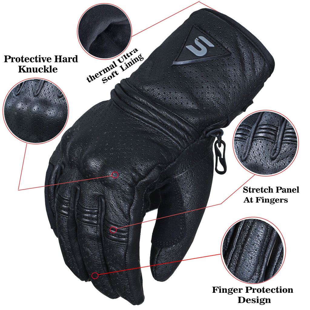 Leather Summer Motorcycle Motorbike Gloves Winter Gloves