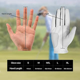 SAWANS Golf Glove Men's Durable Premium Leather Left Hand Right All Weather Grip Golfer Gloves Non Slip Flexible Golfing