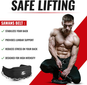 Dip Belt with 36 Inches Heavy Duty Bodybuilding Weight Lifting Dip Steel Chain for Pull Ups Exercise Gym Workout Powerlifting