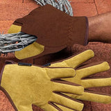 SAWANS Men Gardening Gloves Leather  forUtility Dexterity & Breathable Comfort Fit Construction & Building Work Gloves