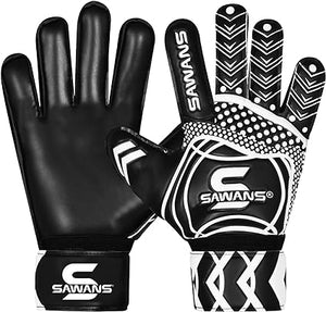 SAWANS Goalkeeper Gloves Football Training Equipment for Kids Boys Youth Adult Men Goalie Gloves Grips Palm Protection Double Layer Breathable Goalkeeping