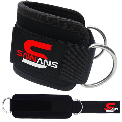 Power Ankle Cuff Gym Strap Cable Pulley Attachment Machine Weight Lifting D Ring