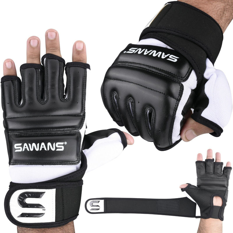 Leather MMA Boxing Gel Gloves Body Combat Punch Bag Training Martial Art